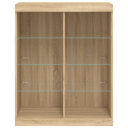 Sideboard with LED Lights Sonoma Oak 81x37x100 cm