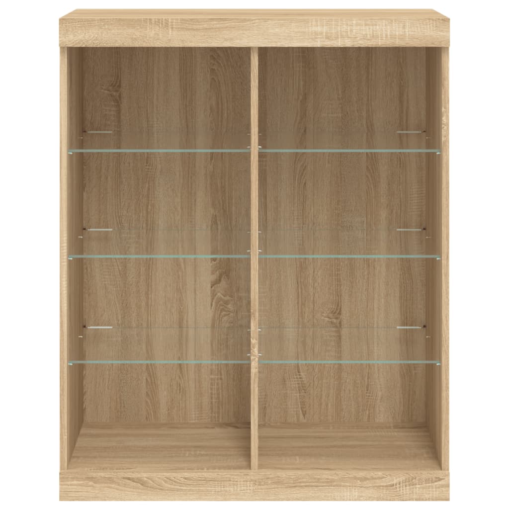 Sideboard with LED Lights Sonoma Oak 81x37x100 cm