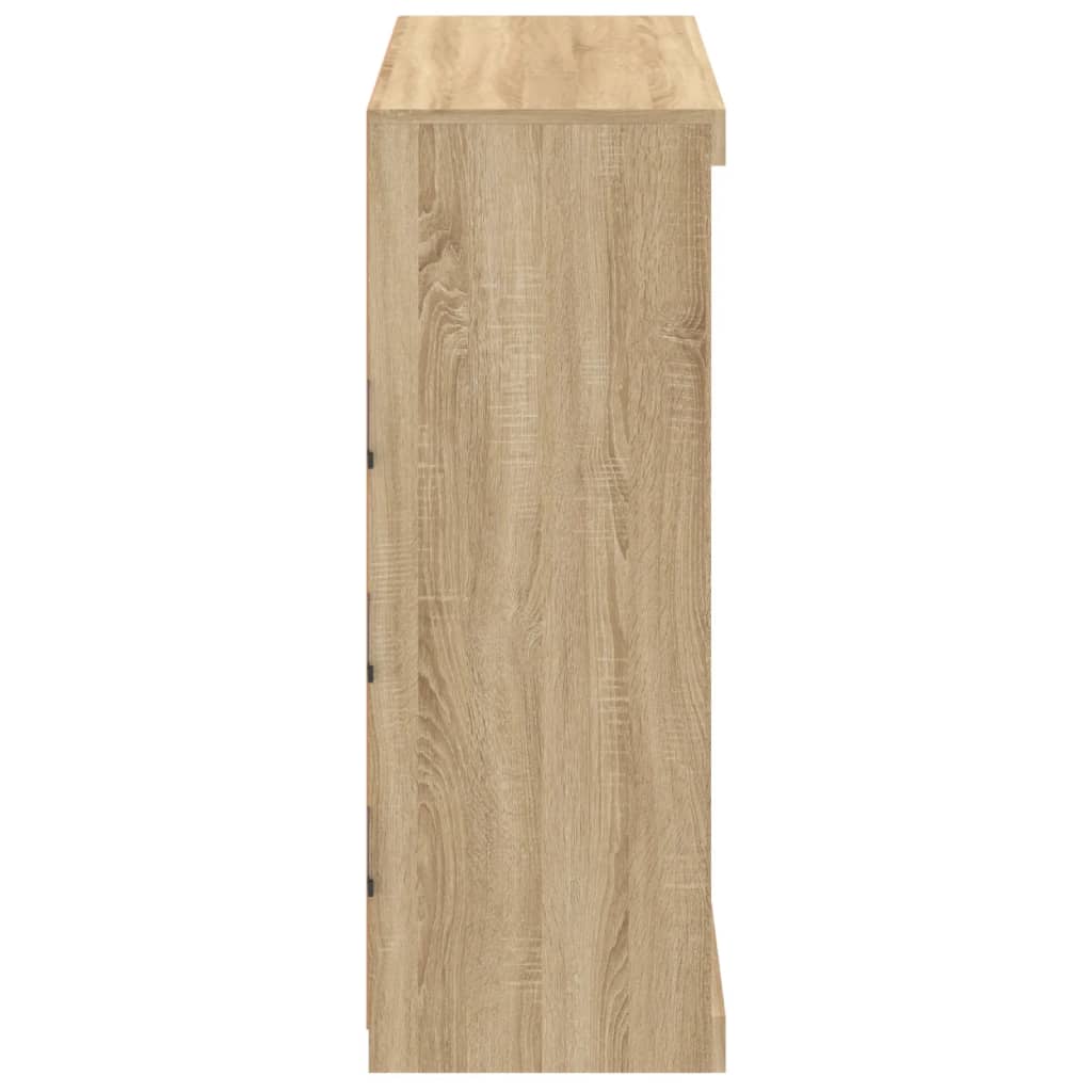 Sideboard with LED Lights Sonoma Oak 81x37x100 cm