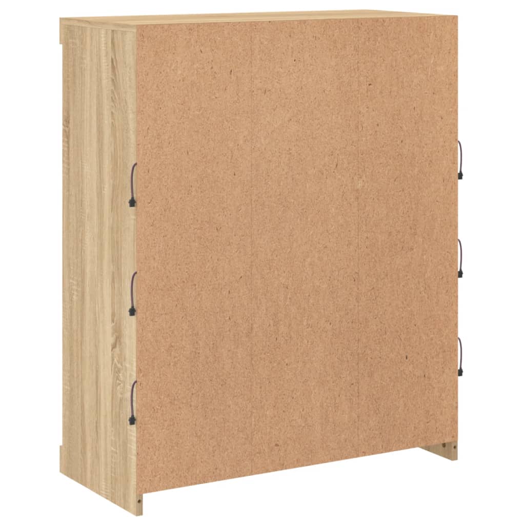 Sideboard with LED Lights Sonoma Oak 81x37x100 cm