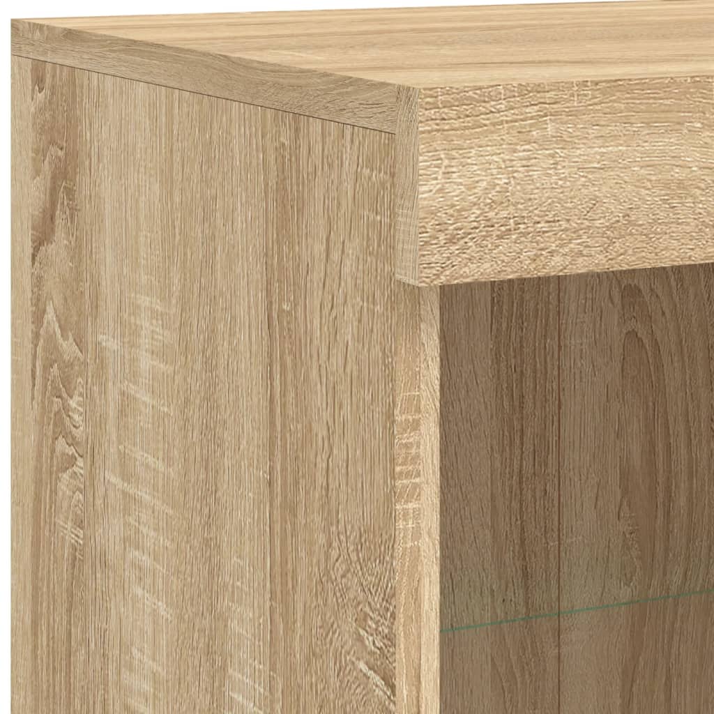 Sideboard with LED Lights Sonoma Oak 81x37x100 cm