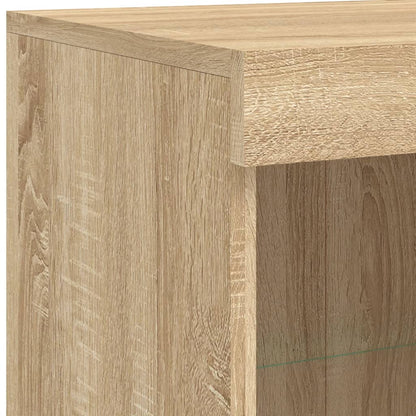 Sideboard with LED Lights Sonoma Oak 81x37x100 cm