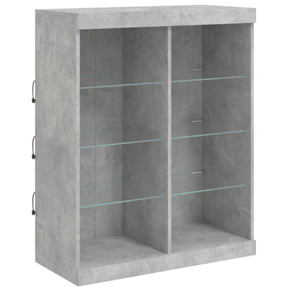 Sideboard with LED Lights Concrete Grey 81x37x100 cm