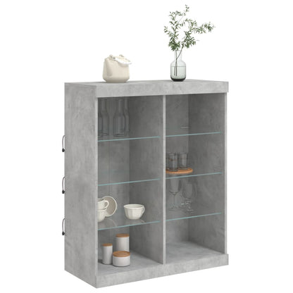 Sideboard with LED Lights Concrete Grey 81x37x100 cm