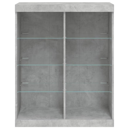 Sideboard with LED Lights Concrete Grey 81x37x100 cm