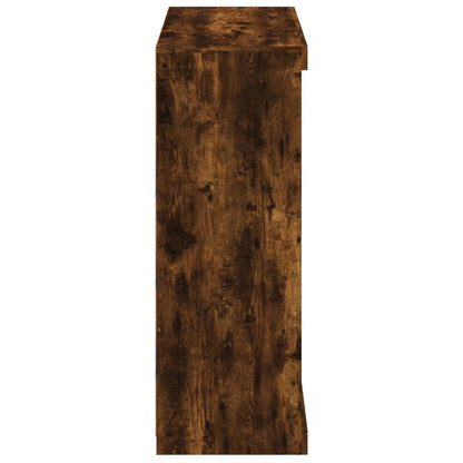 Sideboard with LED Lights Smoked Oak 81x37x100 cm