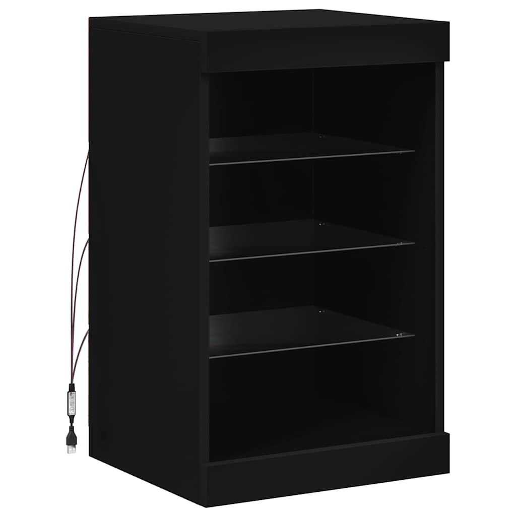 Sideboard with LED Lights Black 41x37x67 cm