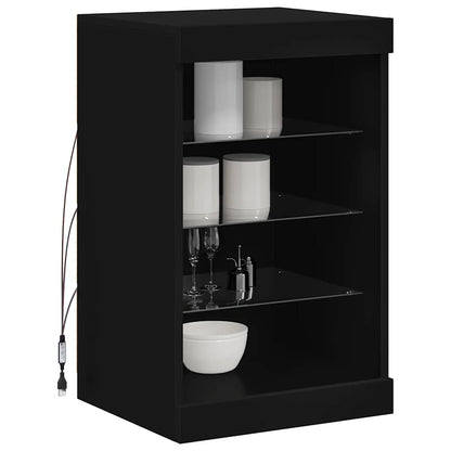 Sideboard with LED Lights Black 41x37x67 cm