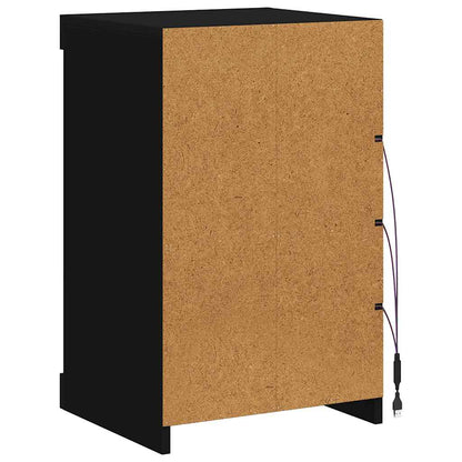 Sideboard with LED Lights Black 41x37x67 cm