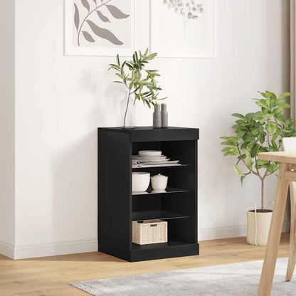 Sideboard with LED Lights Black 41x37x67 cm