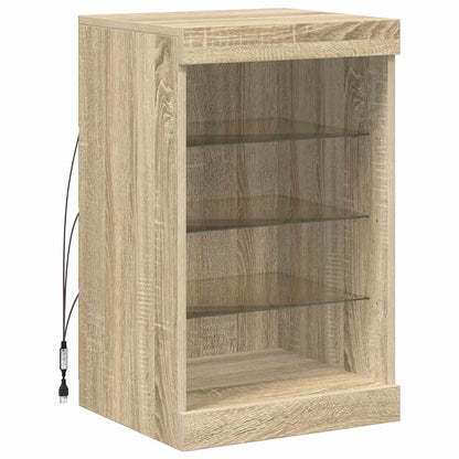 Sideboard with LED Lights Sonoma Oak 41x37x67 cm