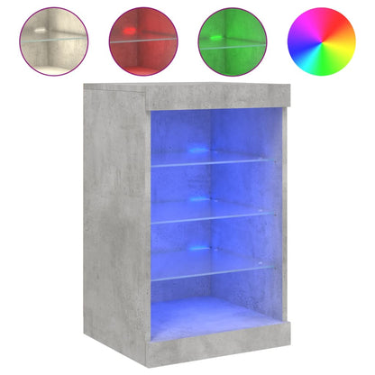 Sideboard with LED Lights Concrete Grey 41x37x67 cm