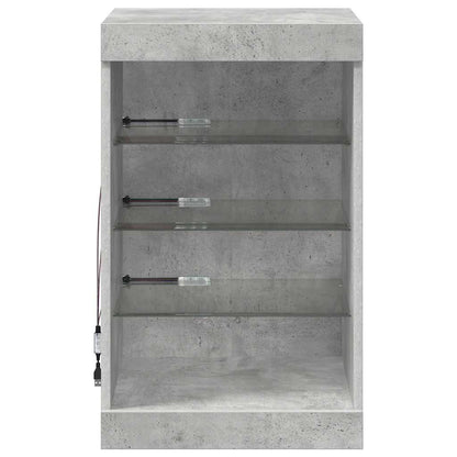 Sideboard with LED Lights Concrete Grey 41x37x67 cm