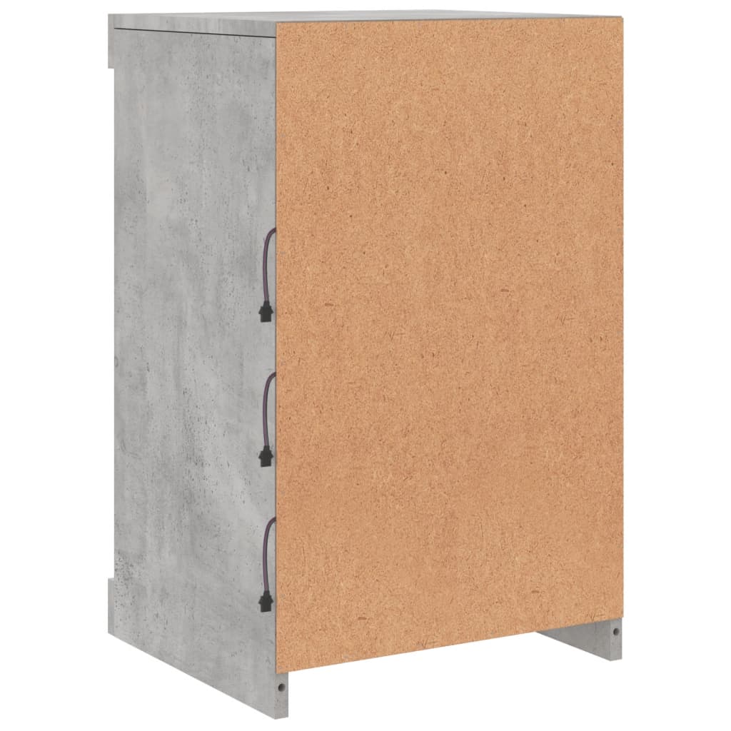 Sideboard with LED Lights Concrete Grey 41x37x67 cm