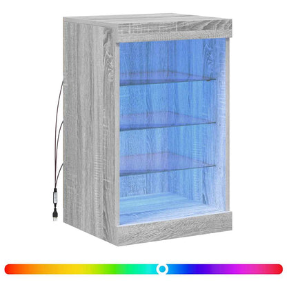 Sideboard with LED Lights Grey Sonoma 41x37x67 cm
