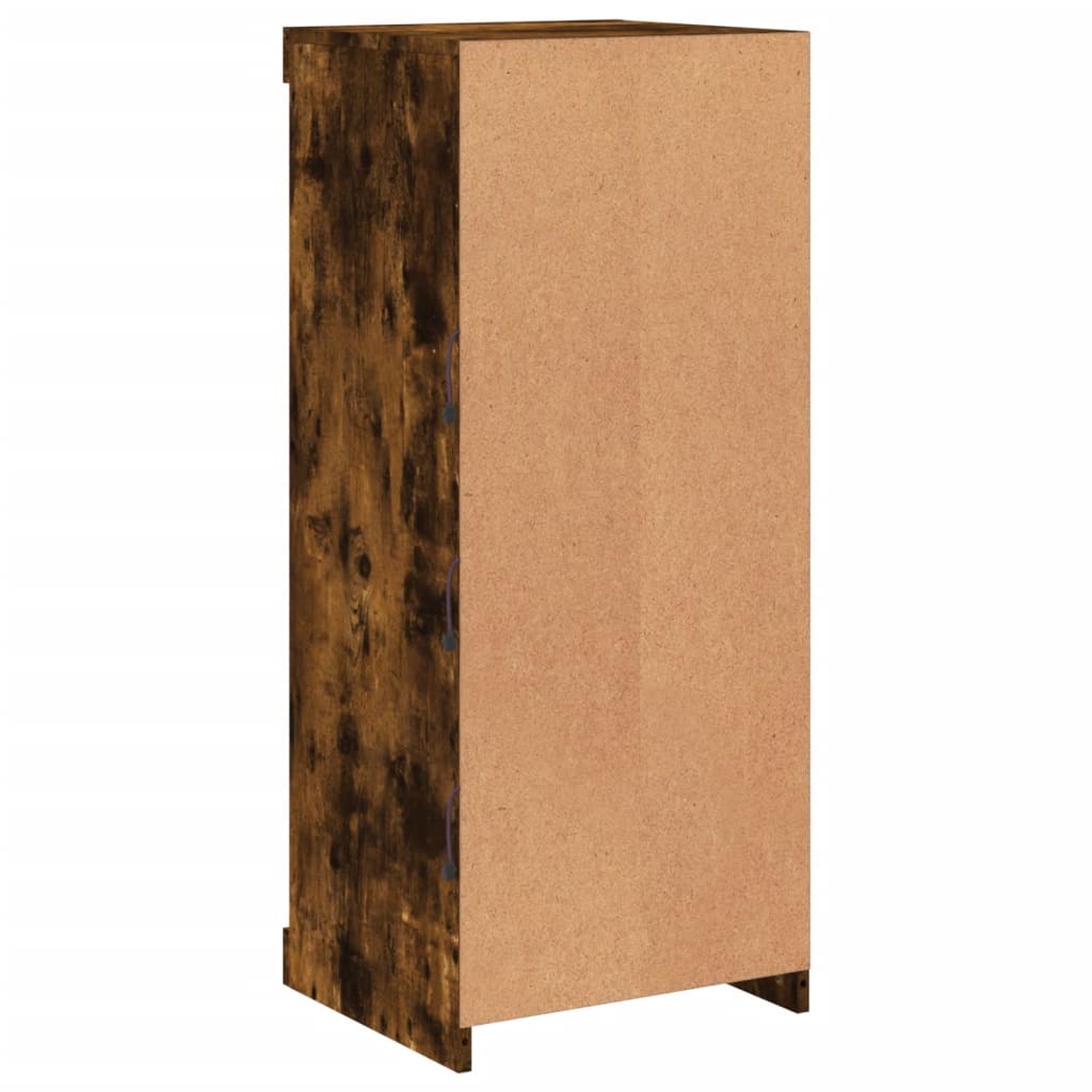 Sideboard with LED Lights Smoked Oak 41x37x100 cm