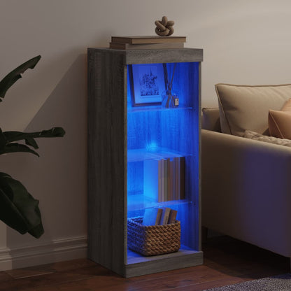 Sideboard with LED Lights Grey Sonoma 41x37x100 cm