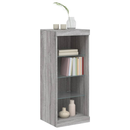 Sideboard with LED Lights Grey Sonoma 41x37x100 cm