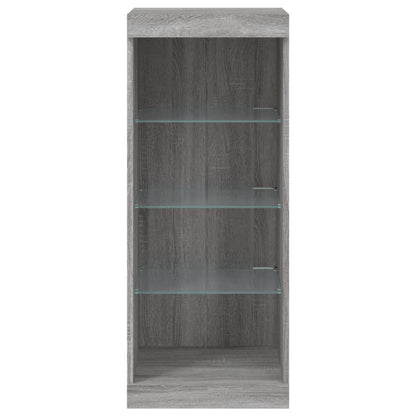 Sideboard with LED Lights Grey Sonoma 41x37x100 cm