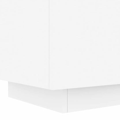 Bedside Cabinets with LED Lights 2 pcs White Engineered Wood