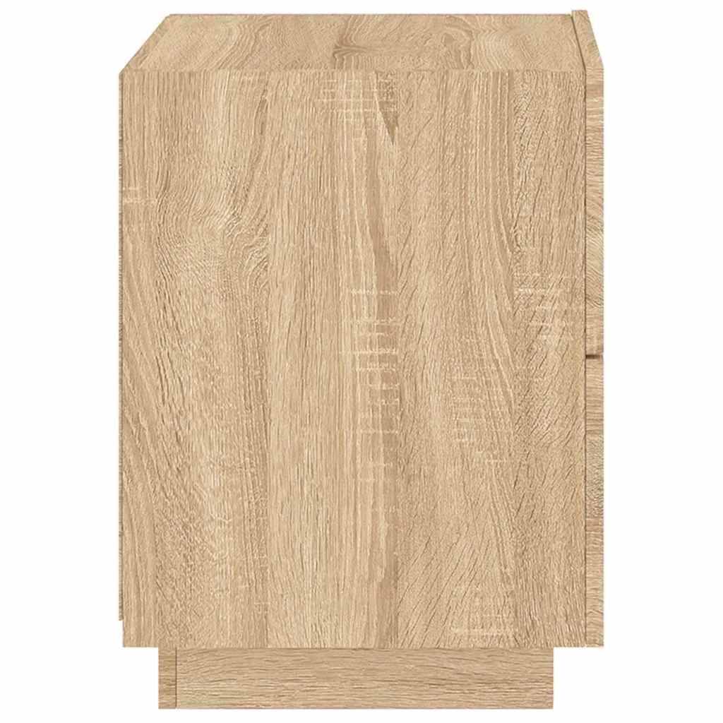 Bedside Cabinet with LED Lights Sonoma Oak Engineered Wood