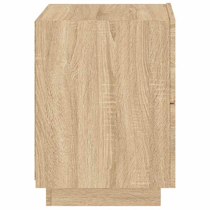 Bedside Cabinet with LED Lights Sonoma Oak Engineered Wood
