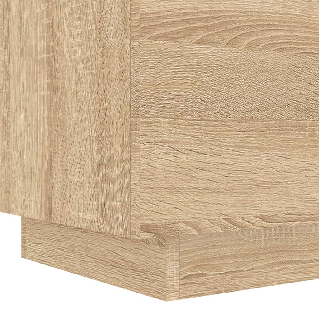 Bedside Cabinet with LED Lights Sonoma Oak Engineered Wood