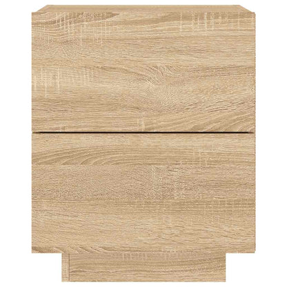 Bedside Cabinets with LED Lights 2 pcs Sonoma Oak Engineered Wood