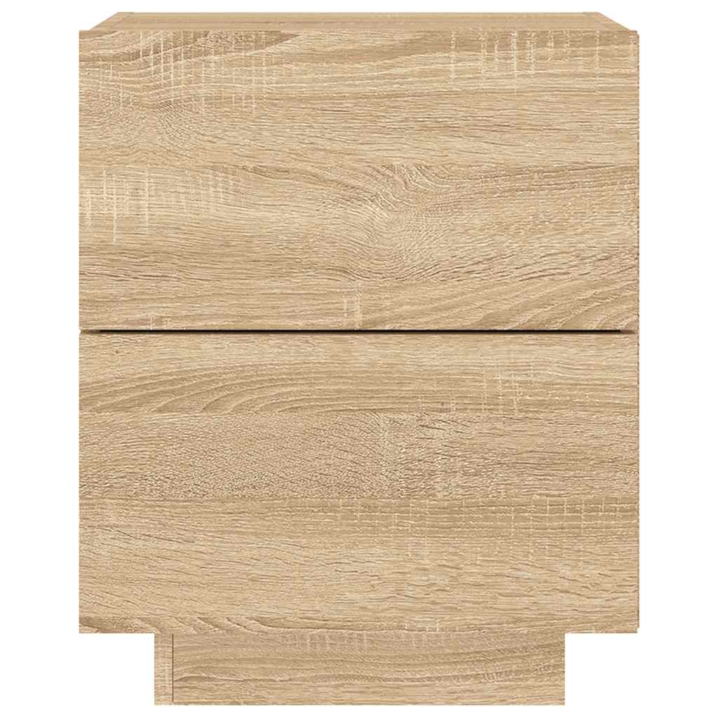 Bedside Cabinets with LED Lights 2 pcs Sonoma Oak