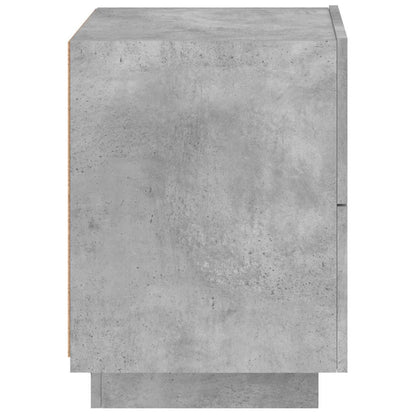 Bedside Cabinet with LED Lights Concrete Grey Engineered Wood