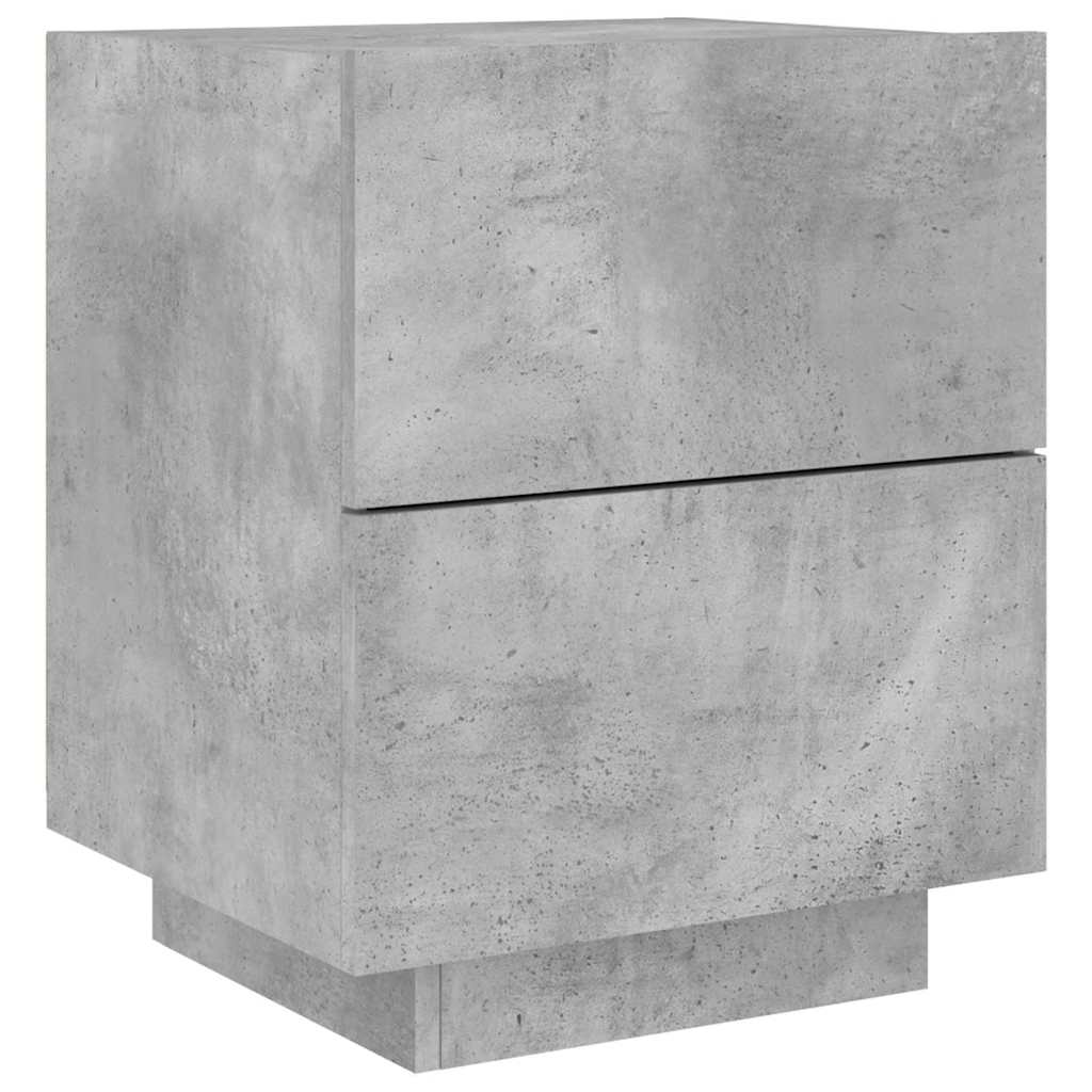 Bedside Cabinets with LED Lights 2 pcs Concrete Grey