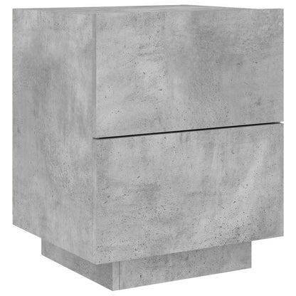 Bedside Cabinets with LED Lights 2 pcs Concrete Grey
