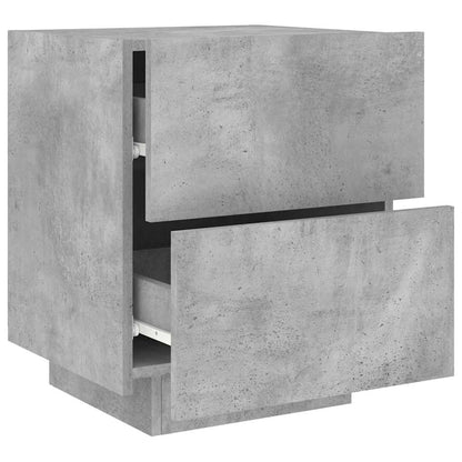 Bedside Cabinets with LED Lights 2 pcs Concrete Grey
