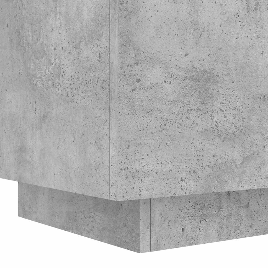 Bedside Cabinets with LED Lights 2 pcs Concrete Grey