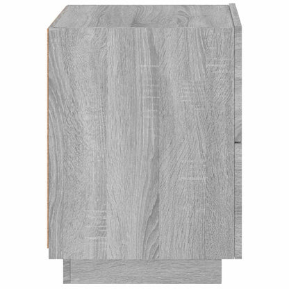 Bedside Cabinet with LED Lights Grey Sonoma Engineered Wood