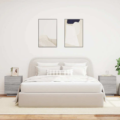Bedside Cabinets with LED Lights 2 pcs Grey Sonoma
