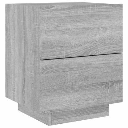Bedside Cabinets with LED Lights 2 pcs Grey Sonoma
