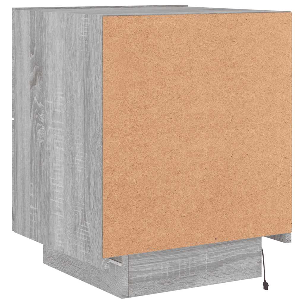 Bedside Cabinets with LED Lights 2 pcs Grey Sonoma