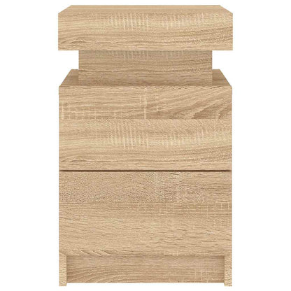 Bedside Cabinets with LED Lights 2 pcs Sonoma Oak 35x39x55 cm