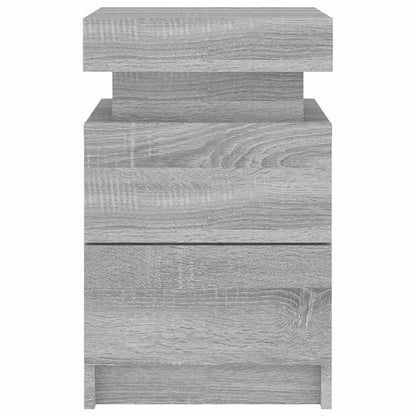 Bedside Cabinets with LED Lights 2 pcs Grey Sonoma 35x39x55 cm