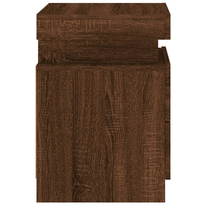 Bedside Cabinets with LED Lights 2 pcs Brown Oak 35x39x55 cm