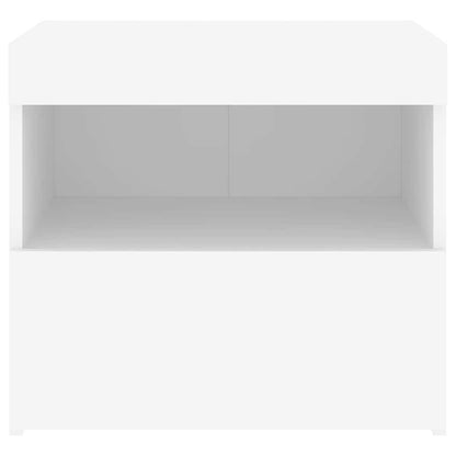 Bedside Cabinet with LED Lights White 50x40x45 cm