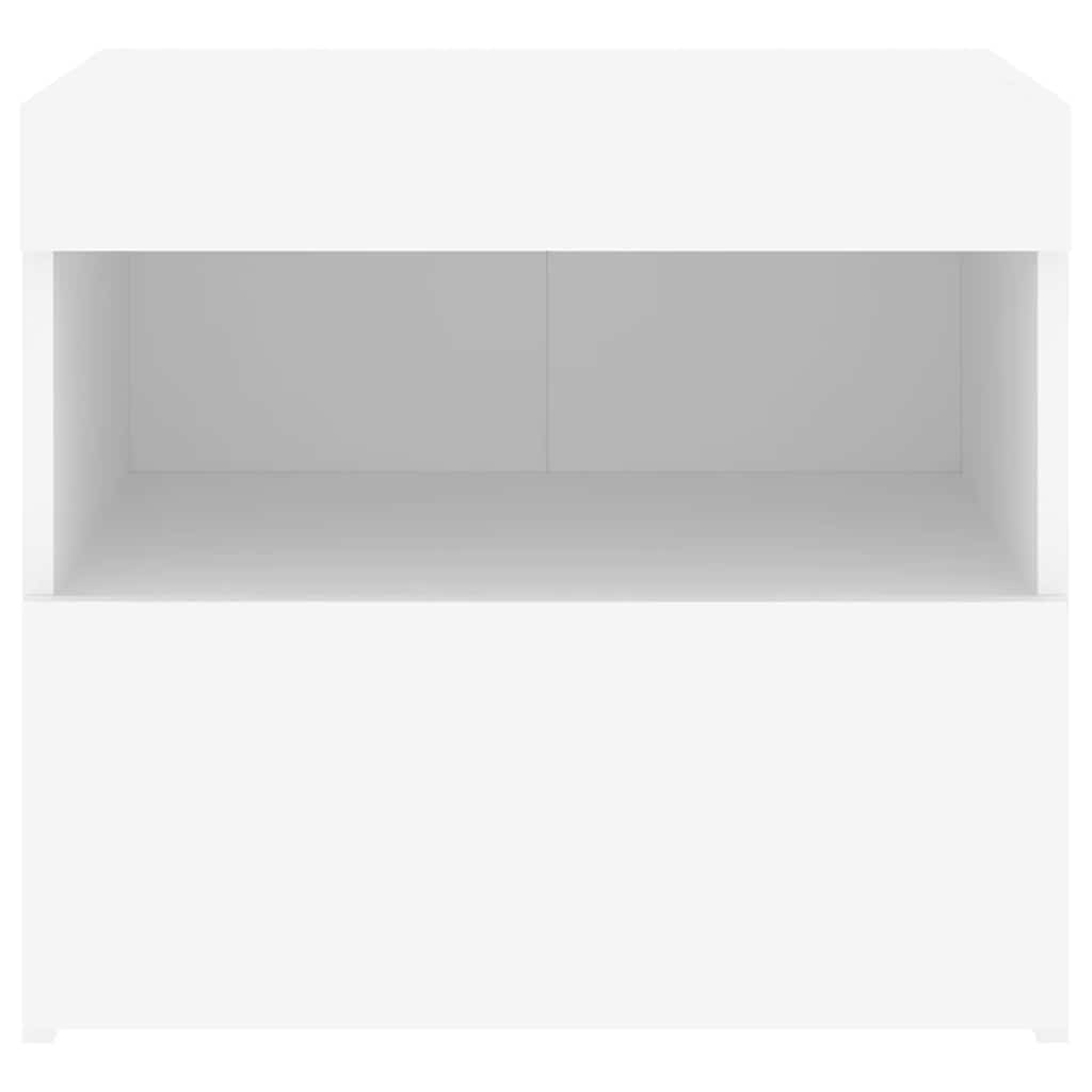 Bedside Cabinets with LED Lights 2 pcs White 50x40x45 cm