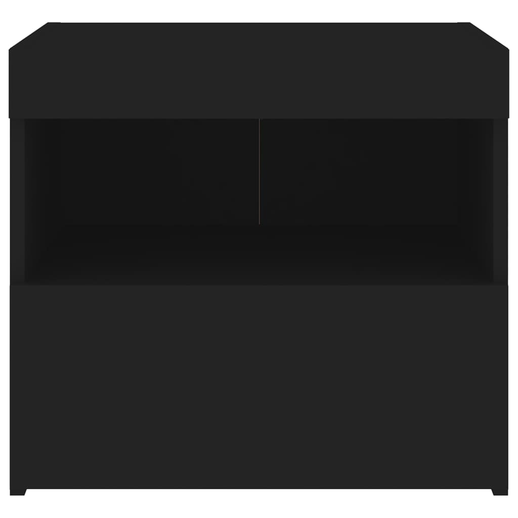 Bedside Cabinet | Black | Engineered wood | 50x40x45 cm | Bedside Cabinet