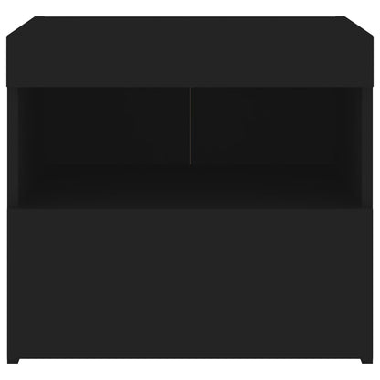 Bedside Cabinet | Black | Engineered wood | 50x40x45 cm | Bedside Cabinet