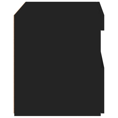 Bedside Cabinet | Black | Engineered wood | 50x40x45 cm | Bedside Cabinet