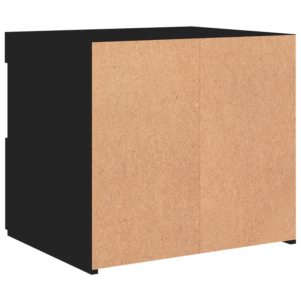 Bedside Cabinet | Black | Engineered wood | 50x40x45 cm | Bedside Cabinet