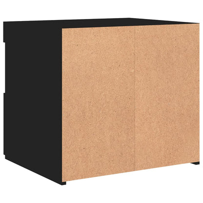 Bedside Cabinet | Black | Engineered wood | 50x40x45 cm | Bedside Cabinet