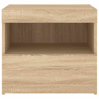 Bedside Cabinet with LED Lights Sonoma Oak 50x40x45 cm