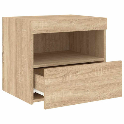 Bedside Cabinets with LED Lights 2 pcs Sonoma Oak 50x40x45 cm